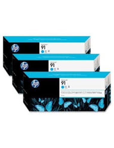 CARTUCHO HP 91 PACK DE 3 CYAN ORIGINAL