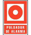 CARTEL PVC ROJO PULSADOR DE ALARMA