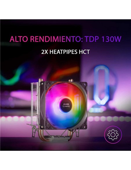 VENTILADOR DISIPADOR MARS GAMING MCPUARGB CPU 90MM