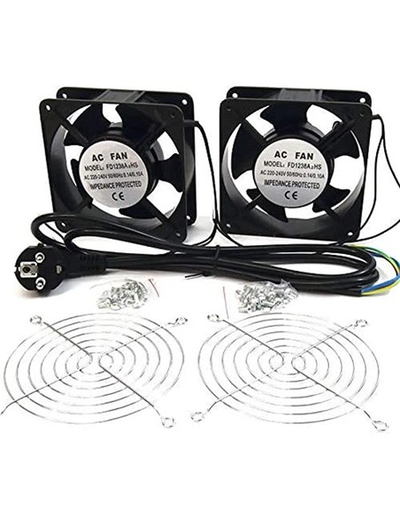 VENTILADOR DOBLE 12 CM POWERGREEN ARMARIO RACK