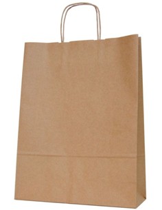 BOLSA PAPEL KRAFT ASA 23x18x8 4 unid.