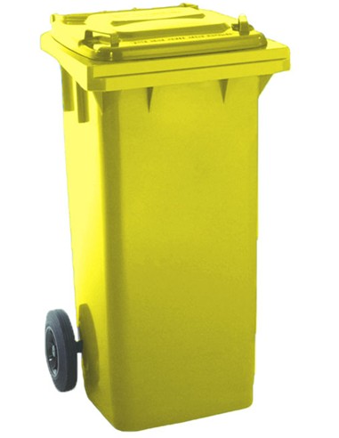 CONTENEDOR PLASTICO DE 120 LITROS AMARILLO