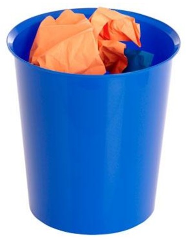 PAPELERA PLASTICO AZUL