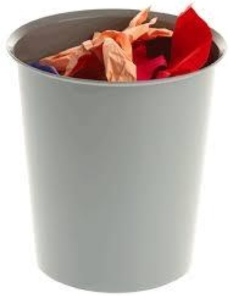 PAPELERA PLASTICO GRIS