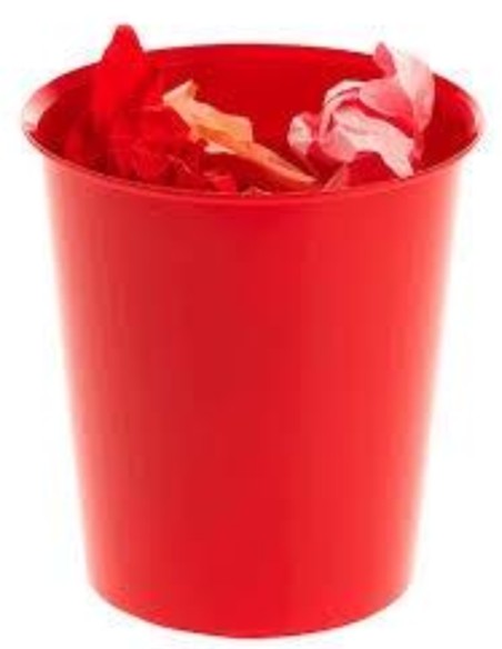 PAPELERA PLASTICO ROJO