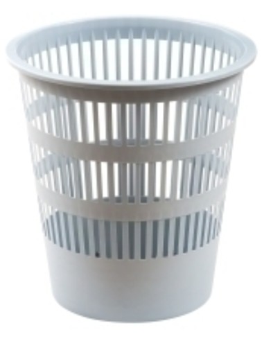 PAPELERA REJILLAS PLASTICO GRIS