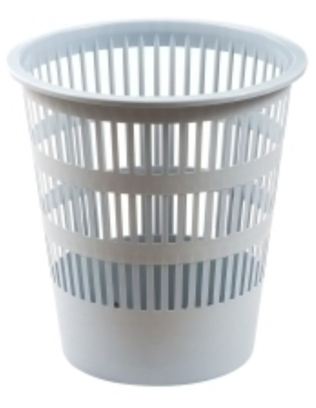 PAPELERA REJILLAS PLASTICO GRIS
