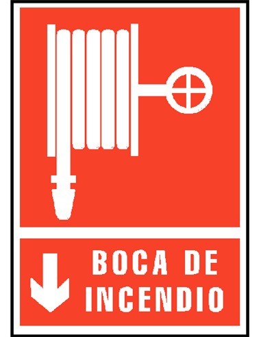 CARTEL PVC ROJO BOCA DE INCENDIO