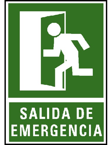 CARTEL PVC VERDE SALIDA EMERGENCIA