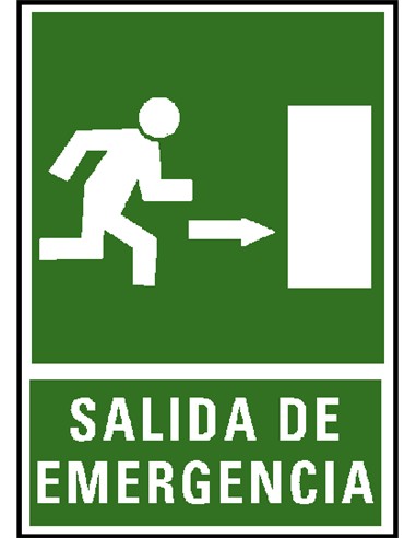 CARTEL PVC VERDE SALIDA EMERGENCIA FLECHA DCHA