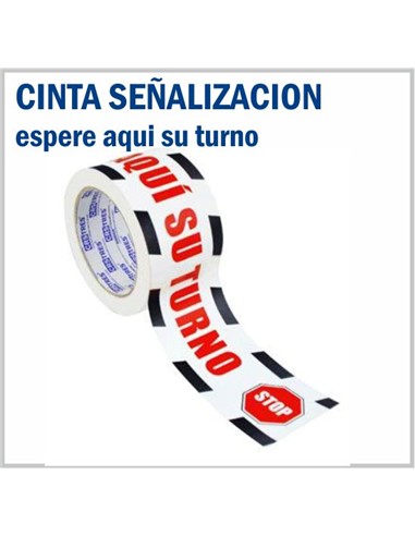 CINTA SEÑALIZACION 72x25 mt ESPERE AQUI SU TURNO