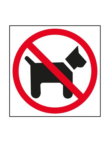 ETIQUETA SEÑALIZACION PROHIBIDO PERROS