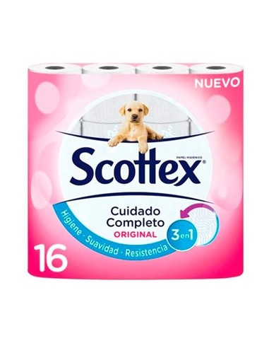 ROLLO PAPEL HIGIENICO DOMESTICO SCOTTEX 16 ROLLOS