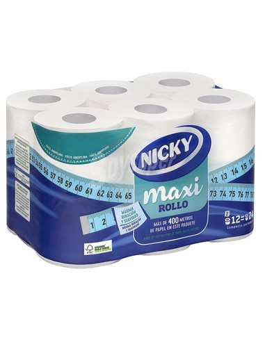 ROLLO PAPEL HIGIENIGO 2 CAP.CELUL.(PACK 12 ROLLOS)