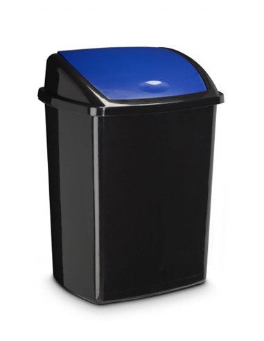 PAPELERA 50 LITROS TAPA BASCULANTE AZUL