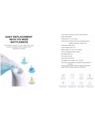 DISPENSADOR GEL DE MANOS SOBREMESA ELECTRONICO