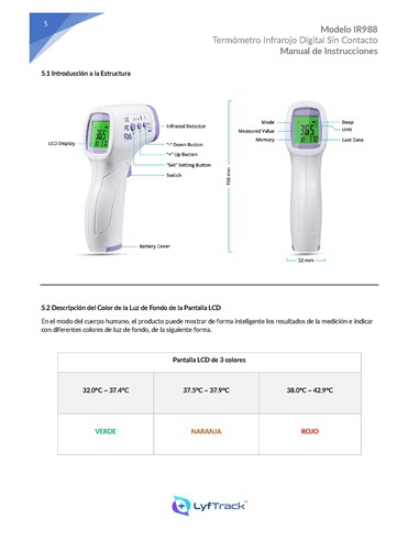 TERMOMETRO DIGITAL INFRAROJOS IR988