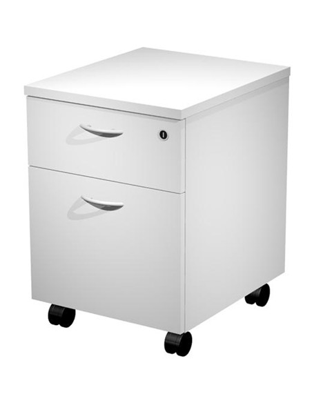 CAJONERA BAJO MESA 2 CAJONES RUEDAS GRIS