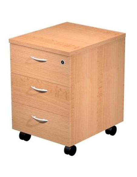 CAJONERA BAJO MESA 3 CAJONES RUEDAS HAYA