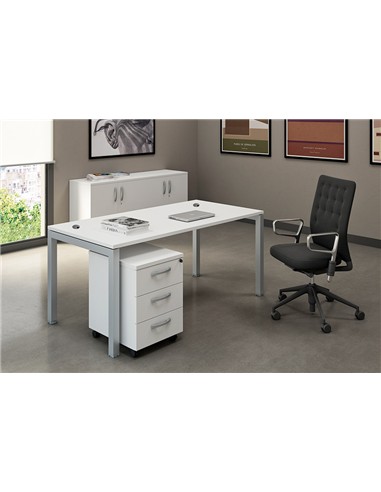 MESA PATAS CUADRADAS 160x80x75 GRIS