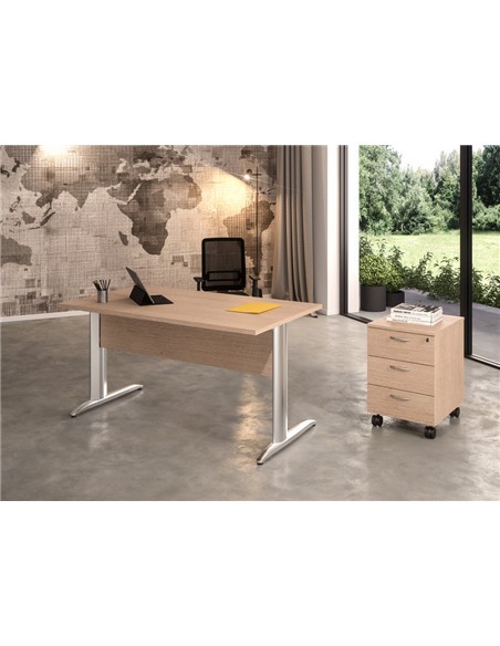 MESA PATAS METALICAS GRIS 160x80x72