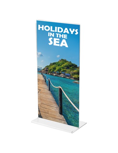 PORTACARTEL EN T 1/3 VERTICAL 21,5x10x8,3 cm