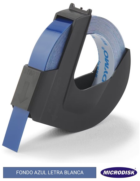 CINTA DYMO MANUAL 9mm x 3m. AZUL