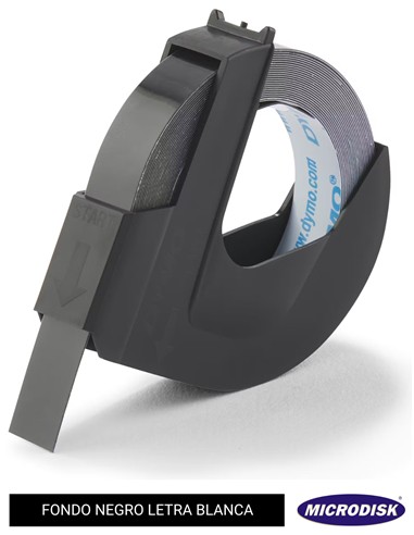 CINTA DYMO MANUAL 9mm x 3m. NEGRO