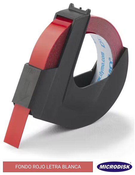 CINTA DYMO MANUAL 9mm x 3m. ROJA