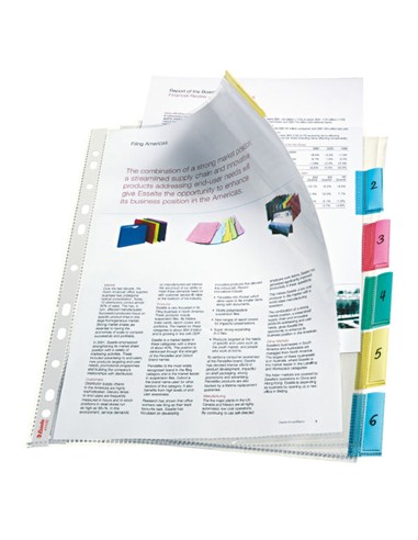 FUNDA TRANSPARENTE FOLIO MULTI.PESTAÑA (6 unid)