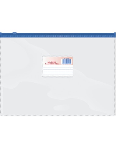 FUNDA TRANSPARENTE SIN TALADRO FOLIO CREMALLERA