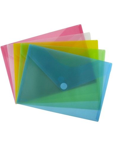 FUNDA TRANSPARENTE FOLIO SOLAPA Y BOTON ARTES