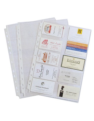 FUNDA TRANSPARENTE FOLIO TARJETA VISITA (10 unid)
