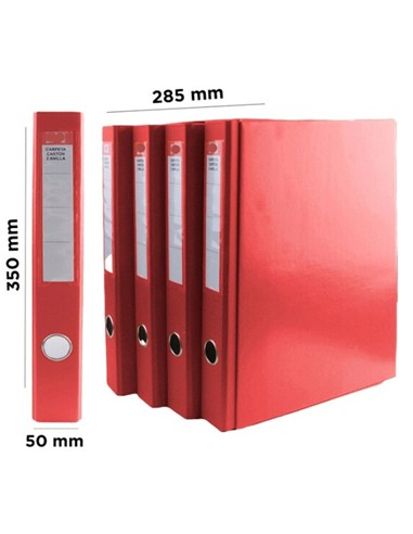 ARCHIVADOR PALANCA FOLIO PLAST.ROJO L/E.