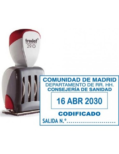 SELLO DE GOMA MANUAL CON FECHADOR PERSONALIZADO