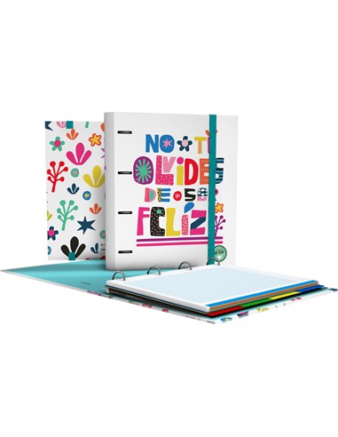 CARPETA 4 ANILLAS FOLIO GOMA Y RECAMBIO SE FELIZ