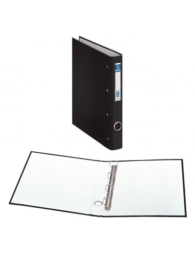 CARPETA 4 ANILLAS FOLIO NEGRO L/E.