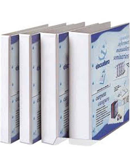 CARPETA CANGURO 4 ANILLAS BLANCA L/E