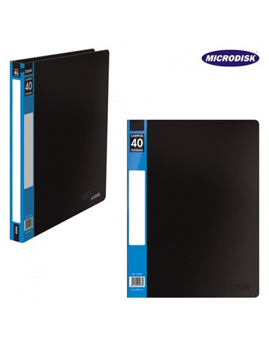 CARPETA FOLIO 40 FUNDAS TAPA RIGIDA MTL