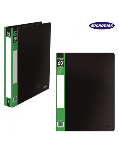 CARPETA FOLIO 60 FUNDAS TAPA RIGIDA