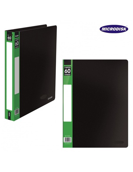 CARPETA FOLIO 60 FUNDAS TAPA RIGIDA