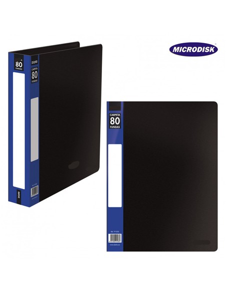CARPETA FOLIO 80 FUNDAS TAPA RIGIDA