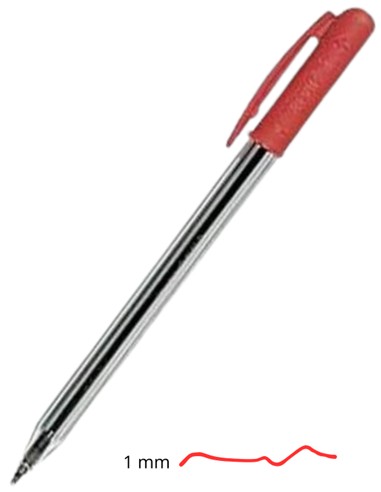 BOLIGRAFO TRATTO 1 CRISTAL ROJO