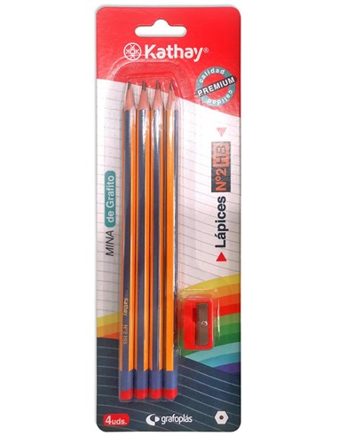 BLISTER 4 LAPICES N.2 + AFILADOR