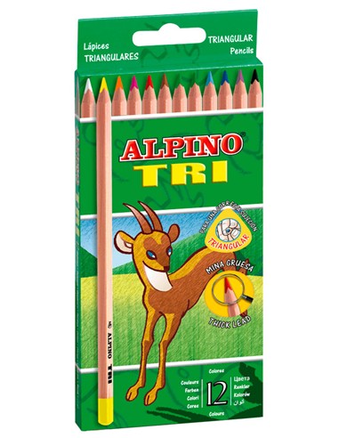 ESTUCHE LAPICES ALPINO 12 unid. TRIANGULARES