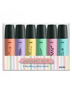 ROTULADOR FLUORESCENTE 6 COLORES PASTEL