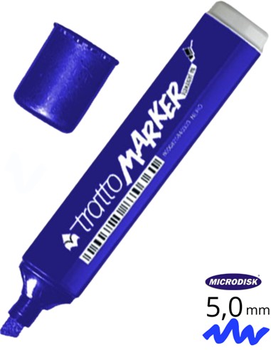 ROTULADOR TRATTO MARKER AZUL PUNTA BISELADA