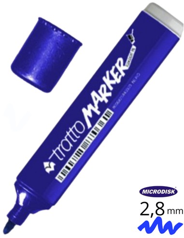 ROTULADOR TRATTO MARKER AZUL PUNTA REDONDA