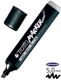 ROTULADOR TRATTO MARKER NEGRO PUNTA BISELADA