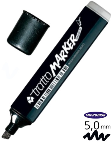 ROTULADOR TRATTO MARKER NEGRO PUNTA BISELADA